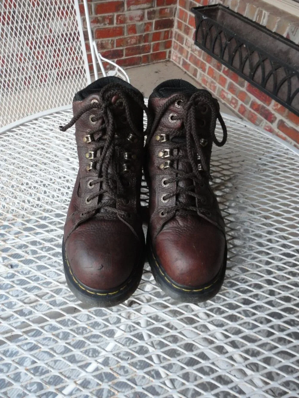 DR MARTENS Brown Leather Men's Steel Toe Safety Boots Size 10